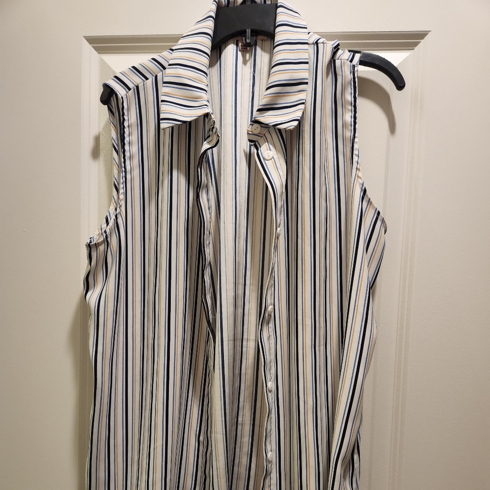 Philosophy Striped Sleeveless Shirt